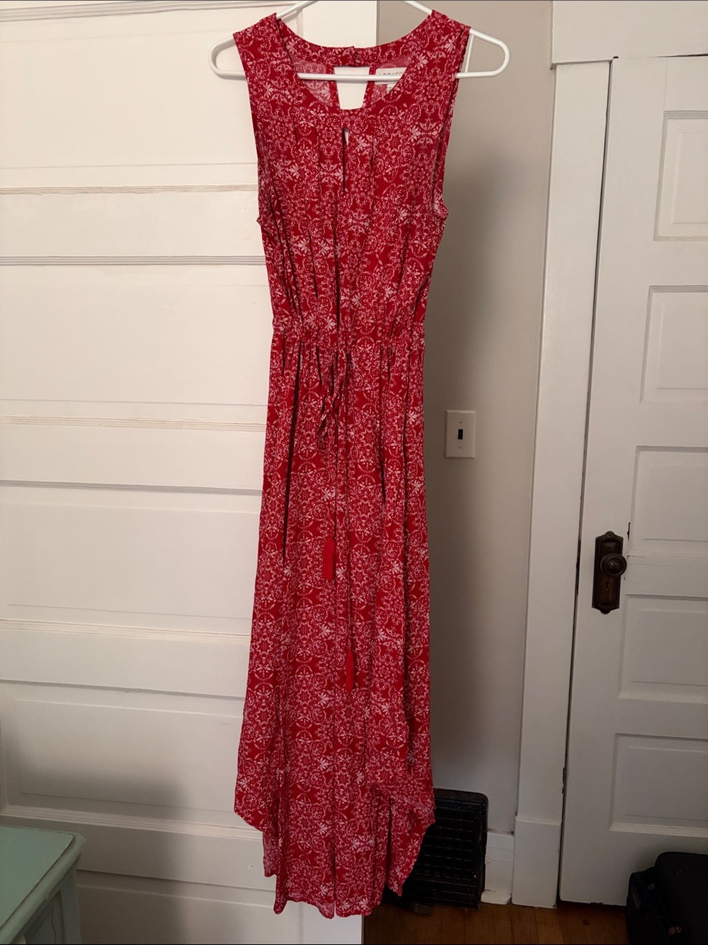 APRICOT Red Patterned High-Low Maxi Dress - Picture 1 of 3